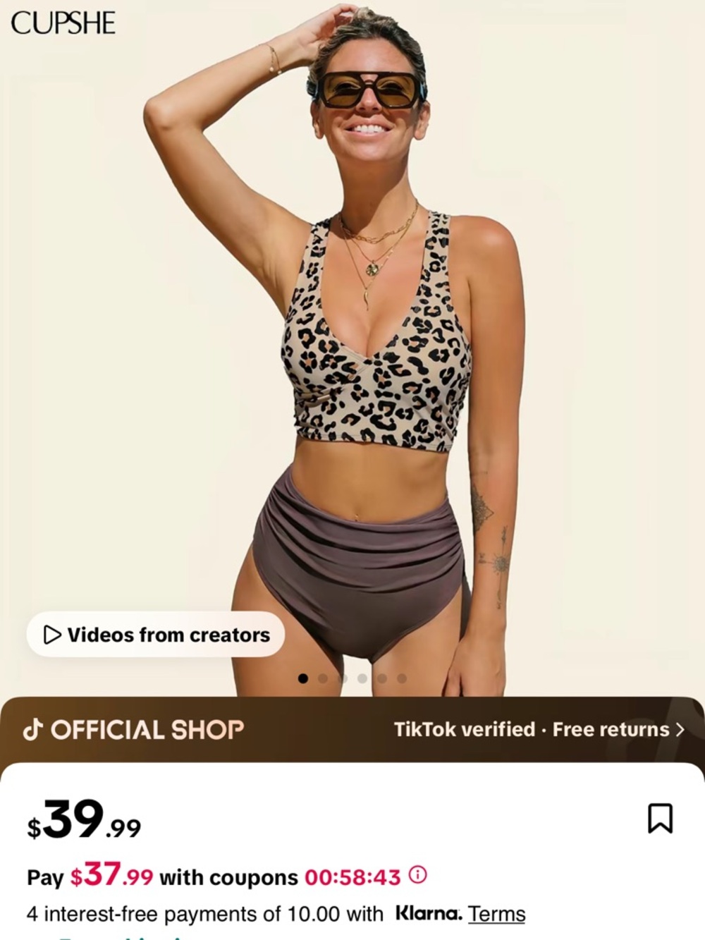 Cupshe high waisted swim suit